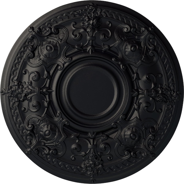 Ekena Millwork Oslo Ceiling Medallion (Fits Canopies up to 10 1/2"), Hand-Painted Steel Gray, 28 1/8"OD x 1 3/4"P CM28OSSGS - main